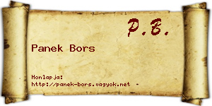 Panek Bors névjegykártya